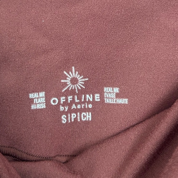 Aerie Brown Crossover Flare Leggings size small loungewear cozy retro athleisure - Picture 7 of 9